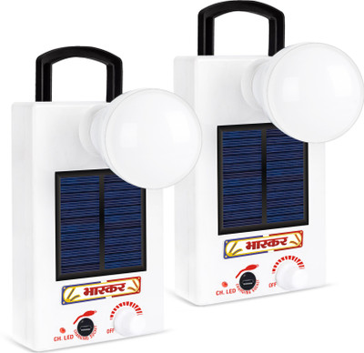 Eye Bhaskar Model 04 Solar Bulb (Set of 2) Rechargeable 4 hrs Lantern Emergency Light(White)