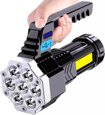 ASTOUND Handheld LED Torch Light Super Bright Rechargeable 4 hrs Torch Emergency Light(Black)