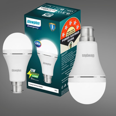Glowplus G Pk-2-12W Energy Saving Emergency Bulb 4 hrs Bulb Emergency Light(White)