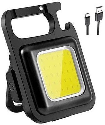 GLOWISH MINI POWERFULL BRIGHT LED WITH KEYCHAIN/BOTTLE OPENER MAGNETIC BACK LIGHT 3 hrs Lantern Emergency Light(Black)