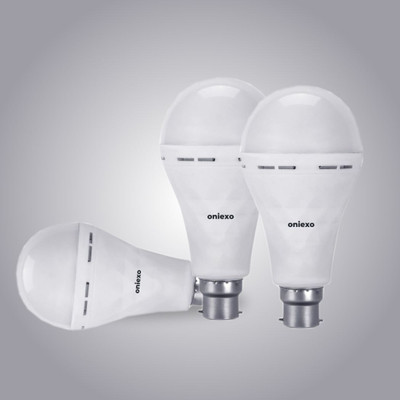 ONIEXO Pack of 3-Smart Rechargeable 12W LED Bulb with Automatic Power Failure Detection 4 hrs Bulb Emergency Light(White)