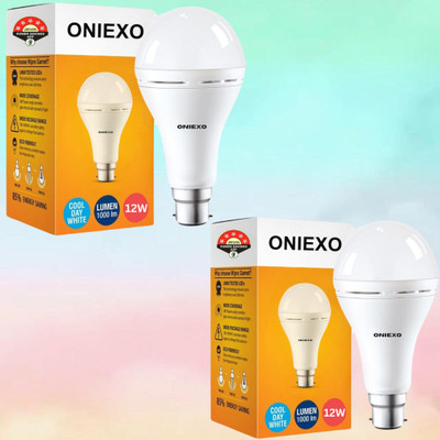 ONIEXO 12W Portable Rechargeable Emergency LED Bulb-D16 4 hrs Bulb Emergency Light(White)