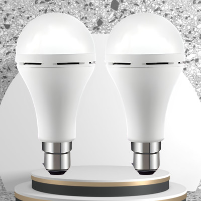 Clairbell Emergency 15W Inverter LED Bulb with 1200mAh Rechargeable Battery Pack of 2 A266 4 hrs Bulb Emergency Light(White)