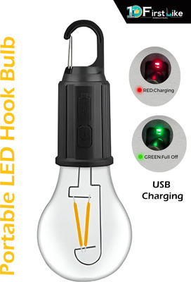 FIRSTLIKE T01 (CAMPING LED LAMP) 3 Light Modes, Retro Design with Type C USB Charging 3 hrs Bulb Emergency Light(Black)