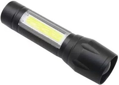 NKL COB LED Flashlight Metal quality ,Super Bright ,Waterproof 3 Light Modes 2453 6 hrs Torch Emergency Light(Black)