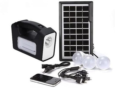 Adiohub Emergency Portable Inverter with 3 Individual 6 Volt LED Bulbs with 3.75m Wire 20 hrs Torch Emergency Light(Black)