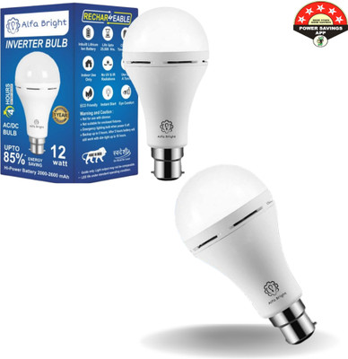 Alfa Bright High-Quality 12W LED Emergency Bulb with USB Charging 4 hrs Bulb Emergency Light(White)