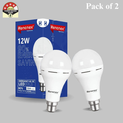 Henonex Charging Emergency Bulb-12W-22 4 hrs Bulb Emergency Light(White)
