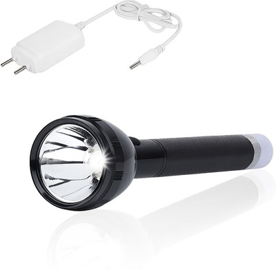 CICASTO Rechargeable LED Torch – Long Range, Ultra Bright Flashlight 5 hrs Torch Emergency Light(Black)