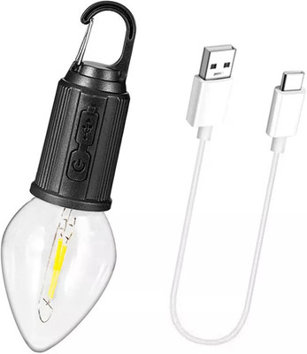 MZ T03 (CAMPING LED LAMP) 3 Light Modes, Retro Design with Type C USB Charging 5 hrs Bulb Emergency Light(Black)