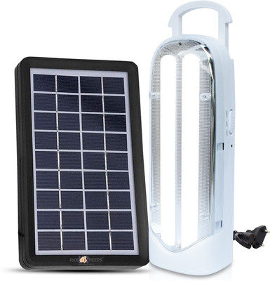 Make Ur Wish 2 Tube Rechargeable Lantern Floor Lamp With Solar Panel Dual Power 10 hrs Lantern Emergency Light(White + Solar Panel)