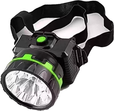 Crostal Long range chargeable powerful head lamp for night work and mining 6 hrs Torch Emergency Light(Black)