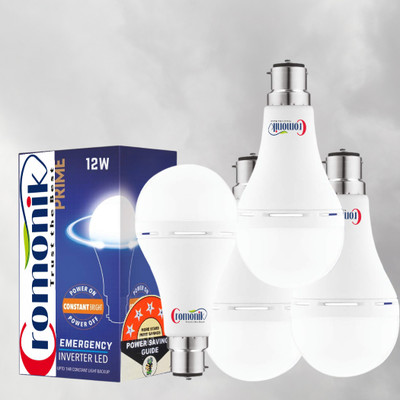 Cromonik (Pack of 4)-12W LED Bulb Rechargeable for Indoor Lighting 4 hrs Bulb Emergency Light(White)