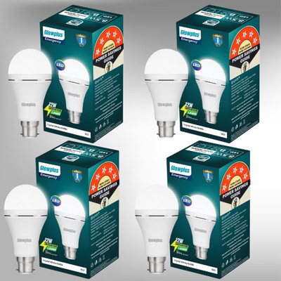 Glowplus G Pk-4-12W LED Emergency Bulb with Auto Charge 4 hrs Bulb Emergency Light(White)