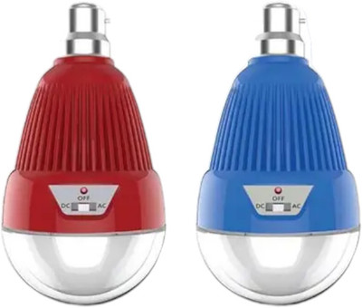 GLOWISH PACK OF 2 SUPER BRIGHT LED AC DC HANGING BULB 4 hrs Bulb Emergency Light(Red, Blue, White)