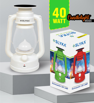 SLYKA 40 Watt Rechargeable 2 in 1 (Night Lamp + LED Lantern) Portable Light 4 hrs Lantern Emergency Light(White)