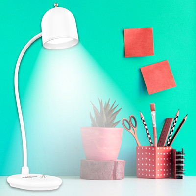 Daily Needs Shop Study Lamp / Desk Lamp / Table Lamp Light Touch Control Rechargeable for Study 8 hrs Flood Lamp Emergency Light(White)