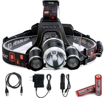 jamunesh enterprise Headlamp Torch, Waterproof USB Rechargeable Headlight For Trekking 3 hrs Torch Emergency Light(Black)