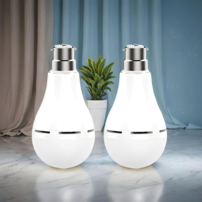 GUGGU Emergency bulb 12W LED & 2000mAh battery 4hrs inverter light pack of 2 bulbN2207 4 hrs Bulb Emergency Light(White)