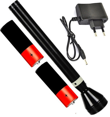 GALLAXY Rechargeable 3 Mode High Power Waterproof Torchlight 15W Flashlight Torch 5 hrs Torch Emergency Light(Black)