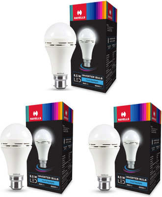HAVELLS 8.5 W Inverter Standard B22 Inverter Bulb(White, Pack of 3)