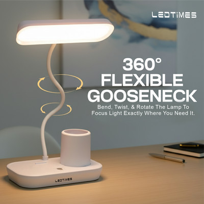 LED TIMES Touch Control LED Table Lamp | 3 Color Modes Light -Rechargeable Study Lamp 7 hrs Lantern Emergency Light(White)