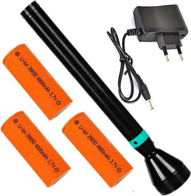 RP T-98 24W Flashlight Torch T-98 - Pack of 1 Torch(Black, 34 cm, Rechargeable)