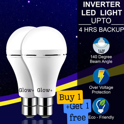 Glowplus G Pck-2-12W LED Bulb for Load Shedding 4 hrs Bulb Emergency Light(White)