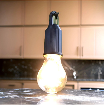 GUGGU Emergency Light for Camping,Rechargeable LED 5Hour Battery Backup TouchSwitch153 6 hrs Bulb Emergency Light(Black)