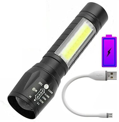 NKL High quality Metal LED COB light ,Super Bright ,Waterproof 3 Light Modes 804 Torch(Black, 4 cm, Rechargeable)