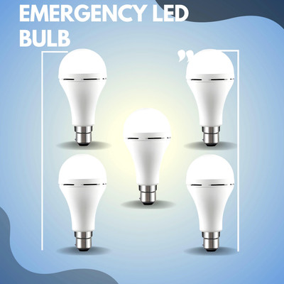 GUGGU Rechargeable Emergency Bulb Inverter Bulb, 3Hr Battery Backup_Pack of 5 P154 3 hrs Bulb Emergency Light(White)