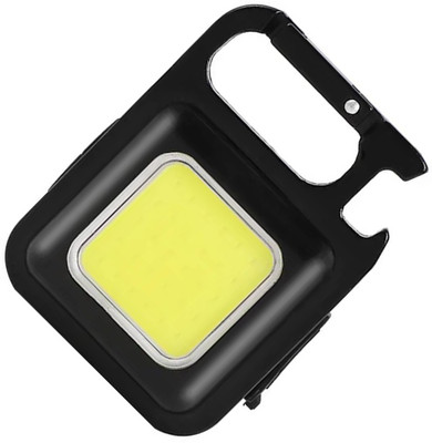 WRADER USB Rechargeable Keychain Torch Light COB Torch Light with 3 Working Modes LED 4 hrs Torch Emergency Light(Black)