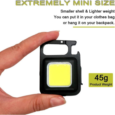 zenec Keychain LED Light Magnetic COB Light_for Fishing_Walking & Camping light LED Front Light(Black)