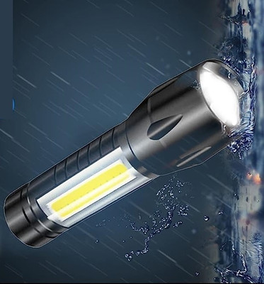 NKPR Waterproof Metal High quality LED Flashlight ,Super Bright, 3 Light Modes 1272 6 hrs Torch Emergency Light(Black)