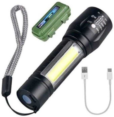 Trendy styler Desk Lamp Light with Gift Box.Focus Zoom Torch Light with 3 Modes 4 hrs Torch Emergency Light(Black)