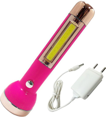 GALLAXY SUPER Plastic Rechargeable LED Torch Light and 1 COB Side Flashlight with Charger 6 hrs Torch Emergency Light(Multicolor)