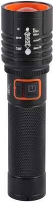 UNZAG Metal Torch Zoomable Led Metal Torch 5 Modes Flashlight,Ss1 2 hrs Lantern Emergency Light(Black)