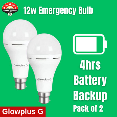 Glowplus G 2 Rechargeable Emergency Bulbs – 12W Long Backup 3 hrs Bulb Emergency Light(White)