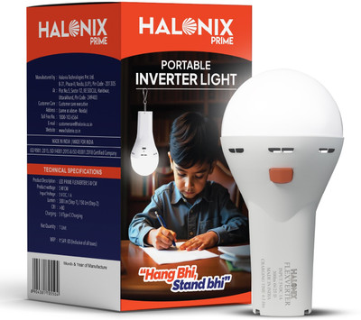 HALONIX 5W Portable LED Torch + Bulb Emergency Hanging Lantern 4 hrs Torch Emergency Light(White)