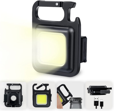 DP.LED Mini Flashlight 3 Light Modes Portable Pocket Light with Folding Bracket_Bottle 1 hrs Torch Emergency Light(Black)