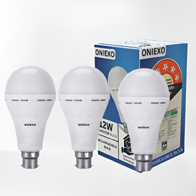 ONIEXO Pack of 3-Rechargeable 12W LED Bulb for Multi-Use During Emergencies and Travel 4 hrs Bulb Emergency Light(White)