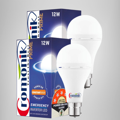 Cromonik (Pack of 2)-12W LED Bulb with Rechargeable Battery 4 hrs Bulb Emergency Light(White)