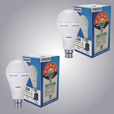 ONIEXO Pack of 2-12W Power Failure LED Bulb for Home and Outdoor Lighting Solutions 4 hrs Bulb Emergency Light(White)