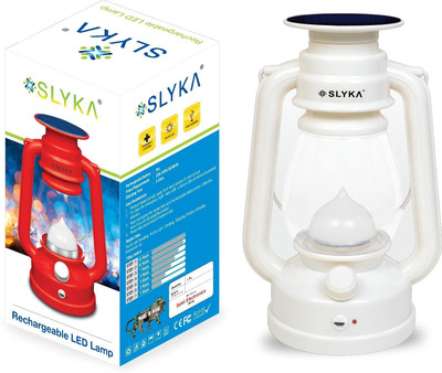 SLYKA Rechargeable & Portable Table Top Lantern White Plastic Table Lantern(23 cm X 10 cm, Pack of 1)