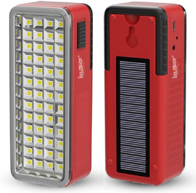 iDOLESHOP 36 High-Bright LED Light Rechargeable with Solar 6 hrs Lantern Emergency Light(Red)