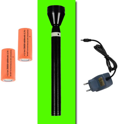 QDF Rechargeable Most Powerful 3 Mode LED 1000 Meter Metal Body 15W Flashlight Torch Torch(Black, 27 cm, Rechargeable)