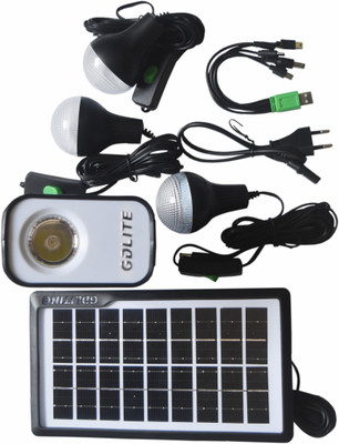KUSHAAN solar lighting kit 8 hrs Bulb Emergency Light(Black)