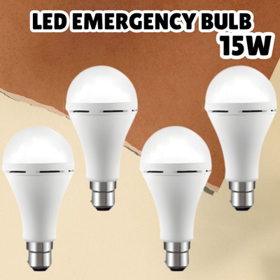 GUGGU (Emergency Inverter Blub) charging 15W LED Bulb for Extended Lighting_Pack_4I466 4 hrs Bulb Emergency Light(White)