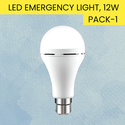 GUGGU 12W Rechargeable Inverter LED Bulb with Upto 4H.Power Cut Lighting Pack of_1E157 4 hrs Bulb Emergency Light(White)