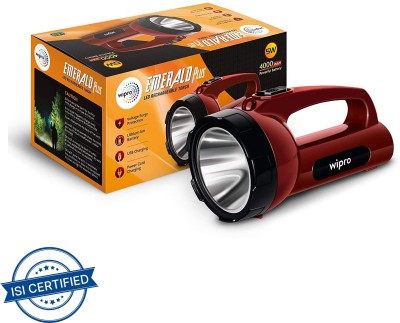 Wipro Emerald Plus Rechargeable Emergency Light 5W (Pack of 1) 7 hrs Torch Emergency Light(Red)